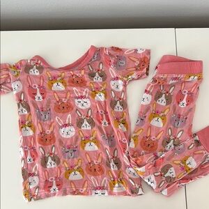 Adorable Bunny Print Kids Pajamas